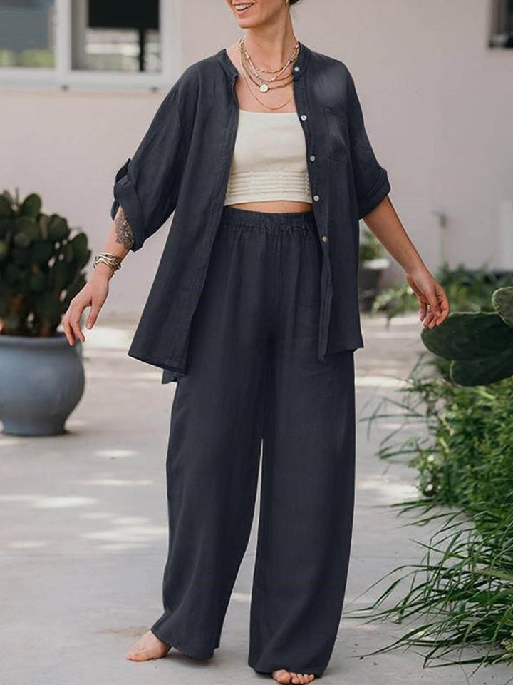 Two Piece-Set met shirt met lange mouwen en broek