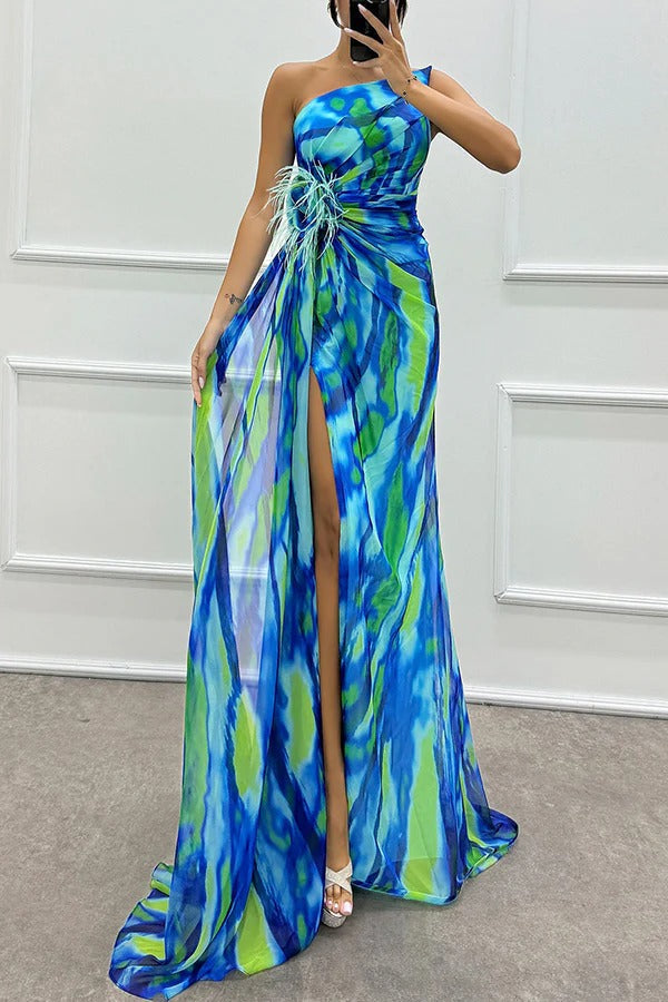 Chique Maxi-jurk met Levendige Print