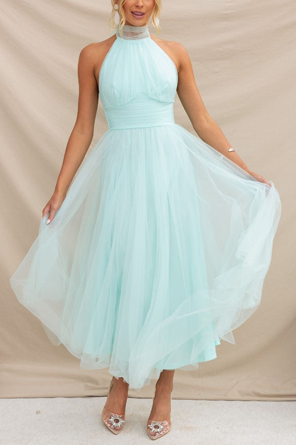 Tulle Jurk met Ruches en Flair