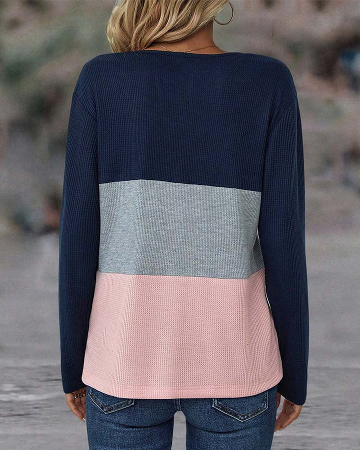 V-hals colour block top