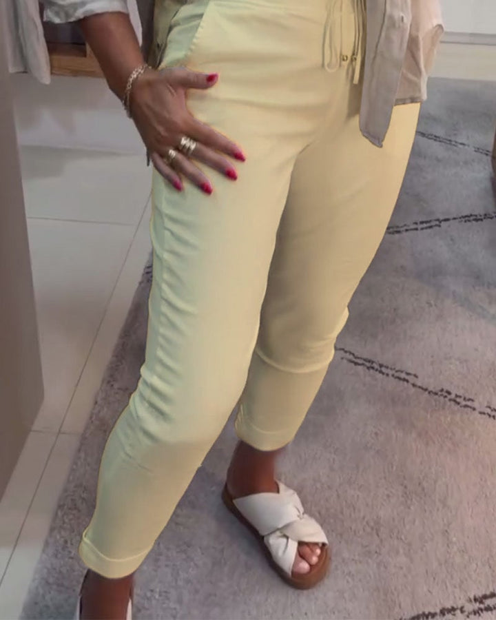 Casual Pencil Pants met trekkoord