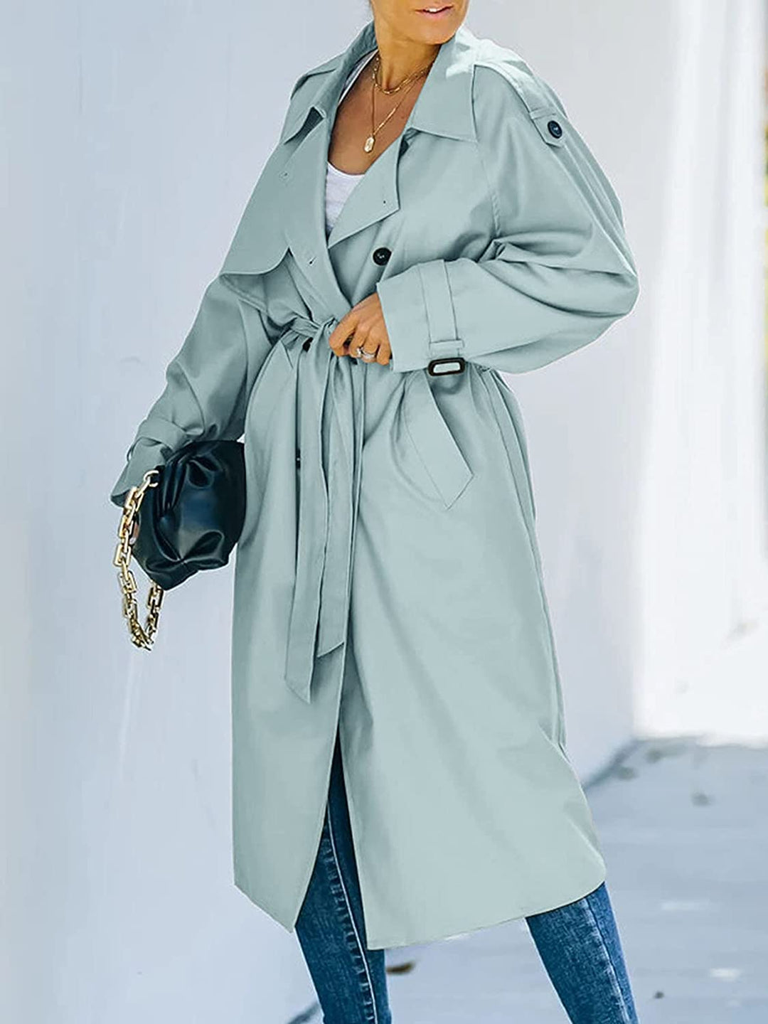 Double-breasted trenchcoat voor dames