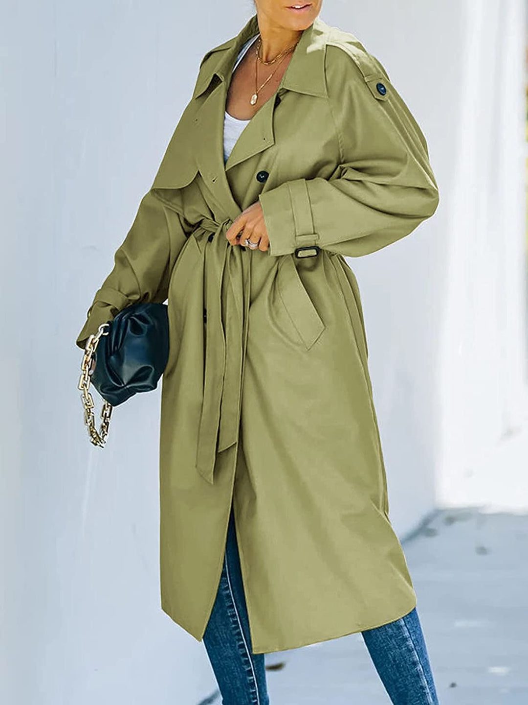 Double-breasted trenchcoat voor dames