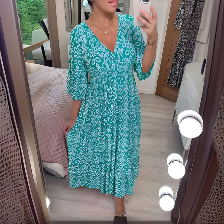 Vrije Geest Maxi Dress met gelaagde Boho-details