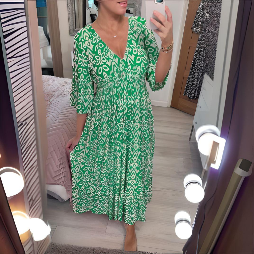 Vrije Geest Maxi Dress met gelaagde Boho-details