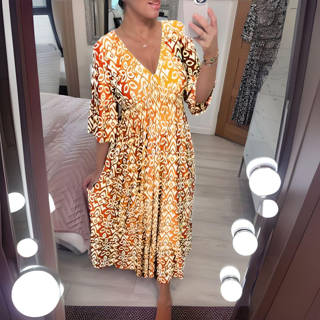 Vrije Geest Maxi Dress met gelaagde Boho-details