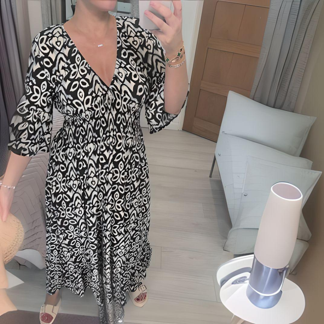 Vrije Geest Maxi Dress met gelaagde Boho-details