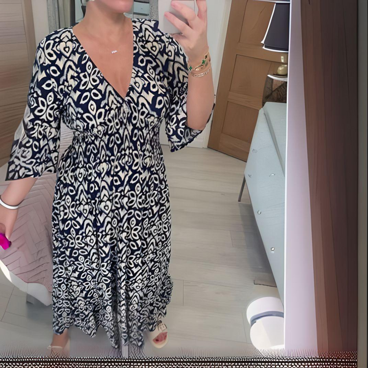 Vrije Geest Maxi Dress met gelaagde Boho-details