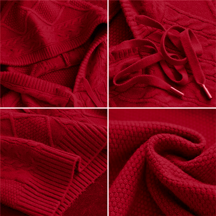Jacquard Gebreide Capuchontrui
