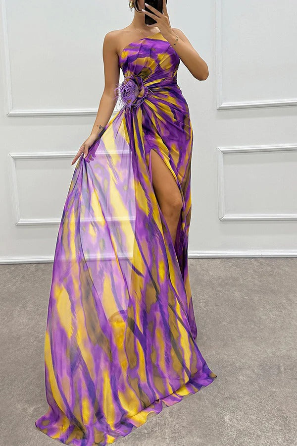 Chique Maxi-jurk met Levendige Print