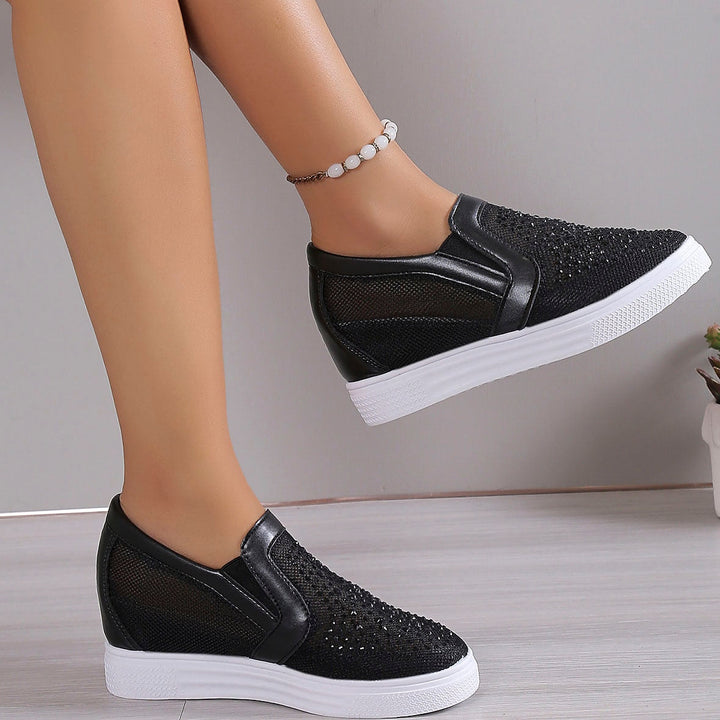 Dames Sneakers Met Witte Kristallen