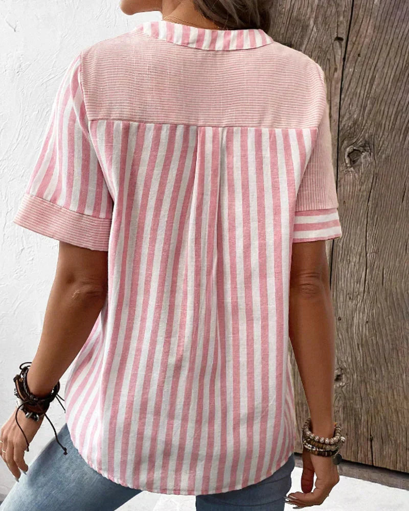 Klassieke Gestreepte Blouse met Knoopsluiting