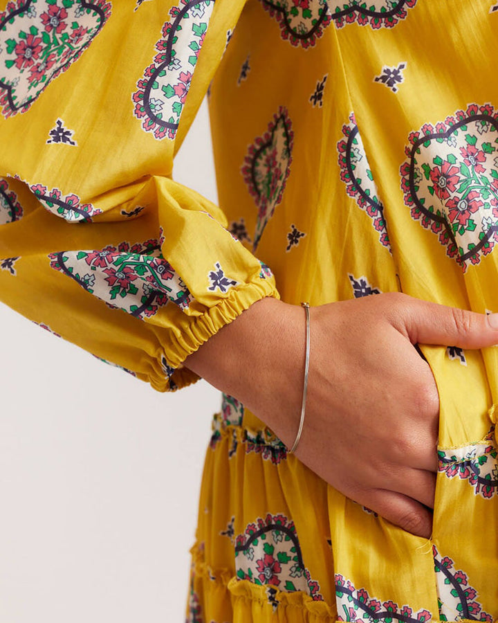 Bedrukte Loose Pleated Jurk