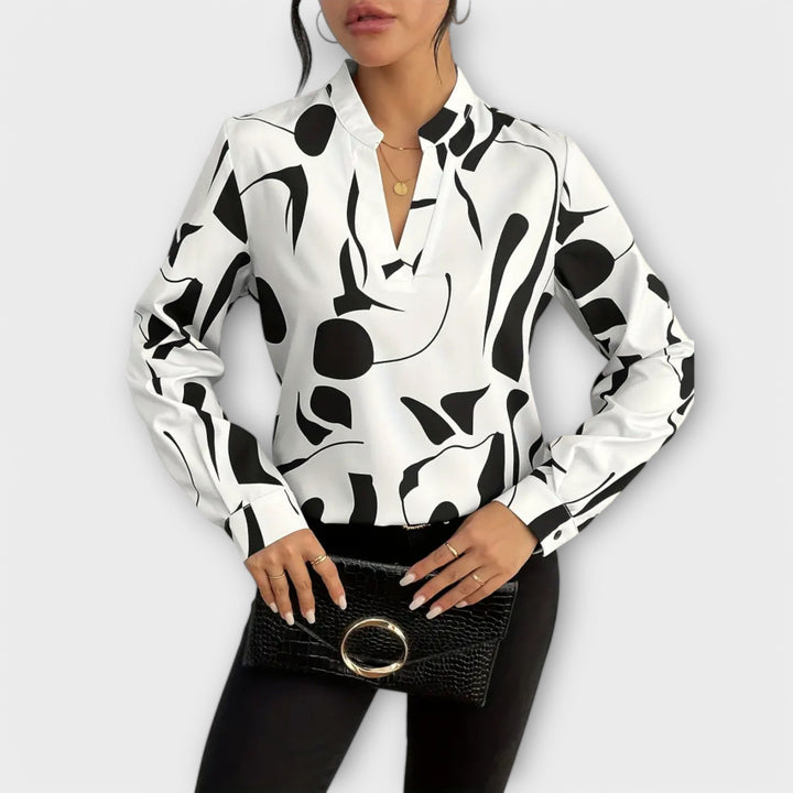 Elegante Blouse Met Design – Lichtgewicht, Feminine Statement Top voor Werkdagen of Weekend Styling