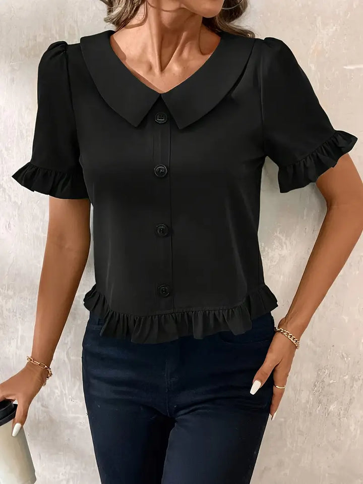 Elegante blouse met korte mouwen