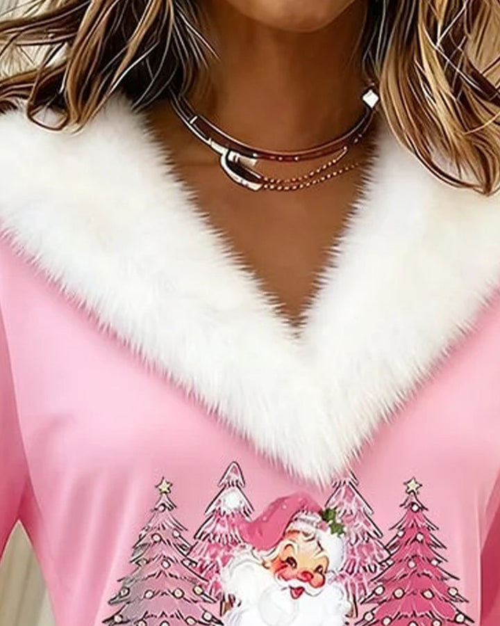 Printed Top met Grote Bontkraag