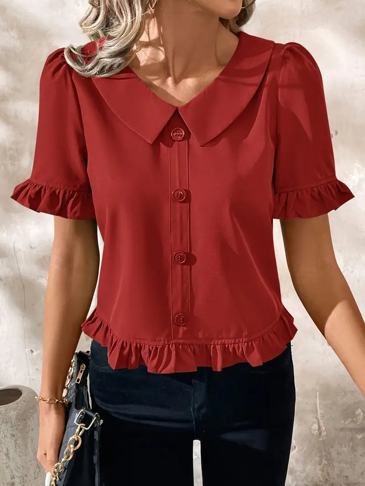 Elegante blouse met korte mouwen