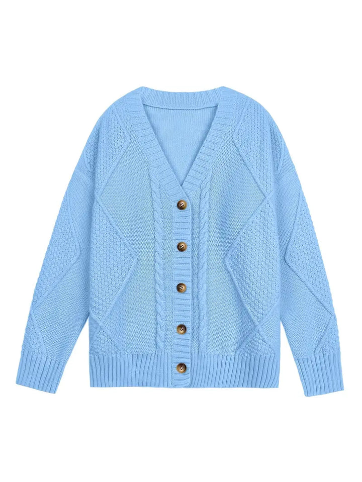 Casual Gekleurde Cable Knit Cardigan voor dames