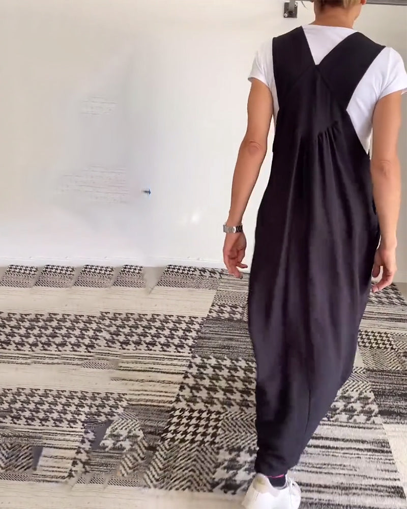 Casual Jurk in Effen Kleur met Bandjes