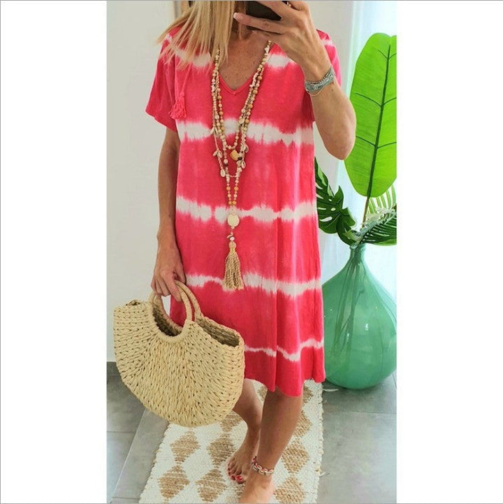 Tie-Dye Jurk met Korte Mouwen