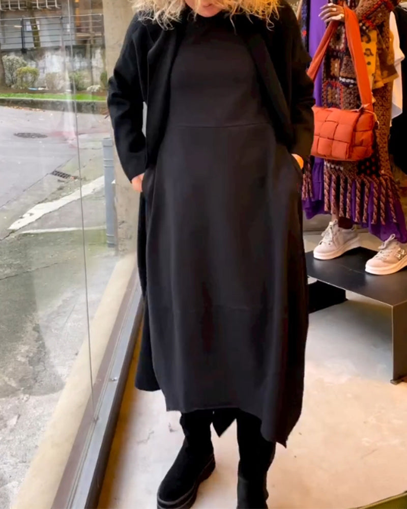 Elegante effen jurk