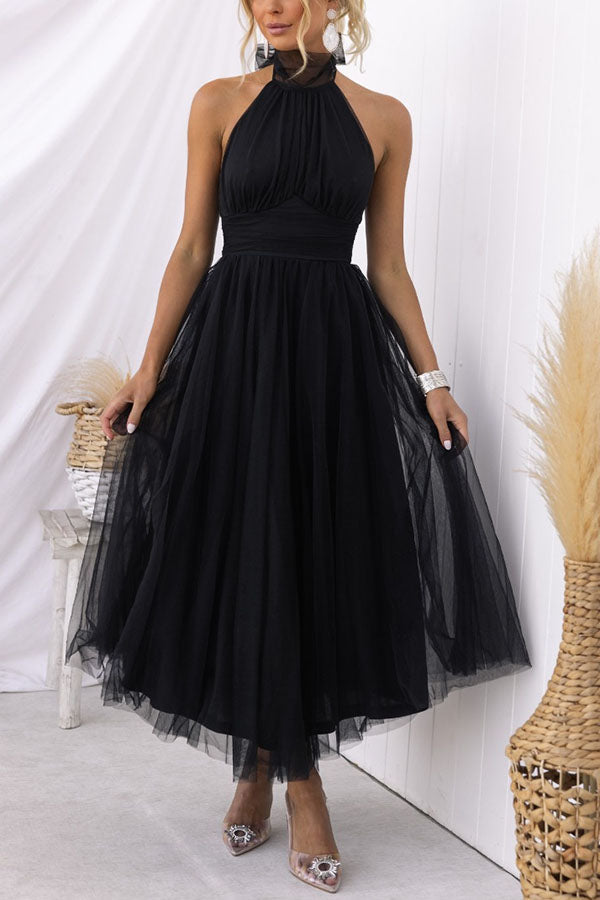 Tulle Jurk met Ruches en Flair