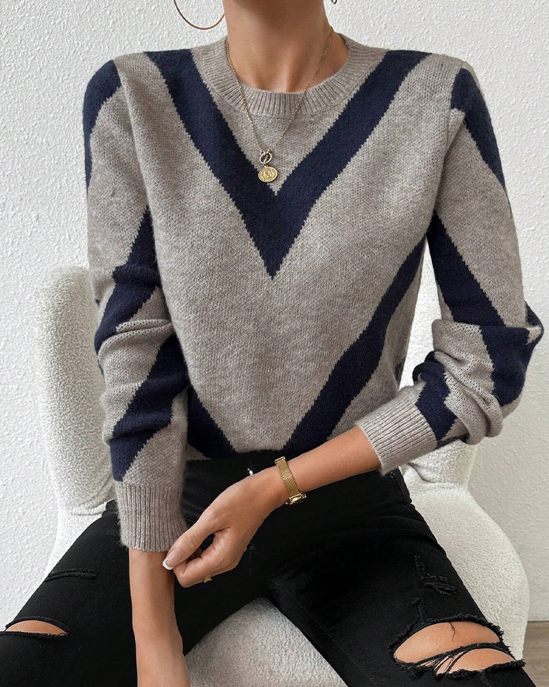 Crew Neck Sweater met geometrische print
