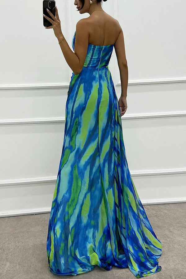 Chique Maxi-jurk met Levendige Print