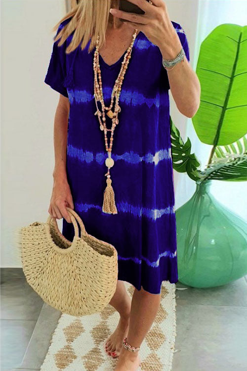 Tie-Dye Jurk met Korte Mouwen
