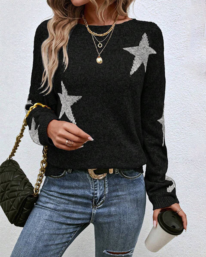 Modieuze Five-Pointed Star Sweater