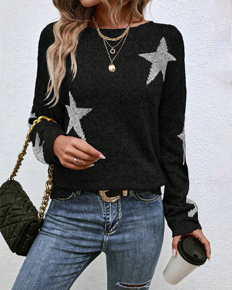 Modieuze Five-Pointed Star Sweater