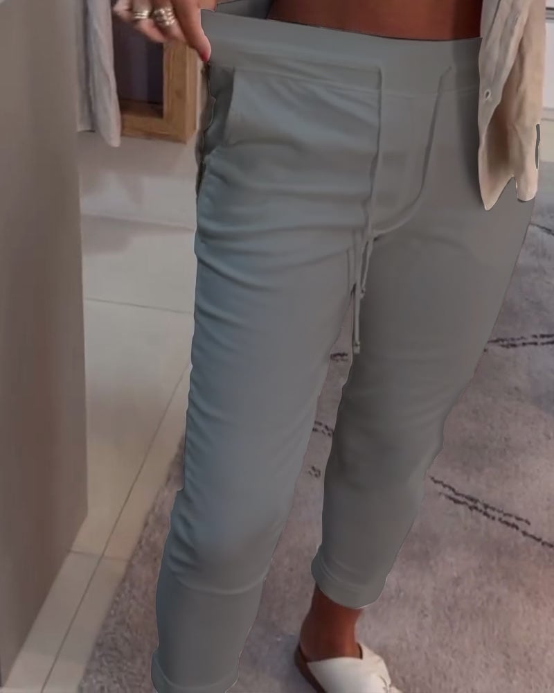 Casual Pencil Pants met trekkoord