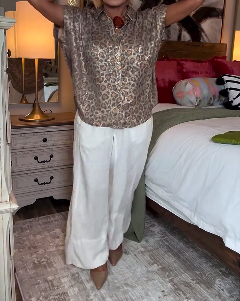 Casual Blouse met Luipaardprint