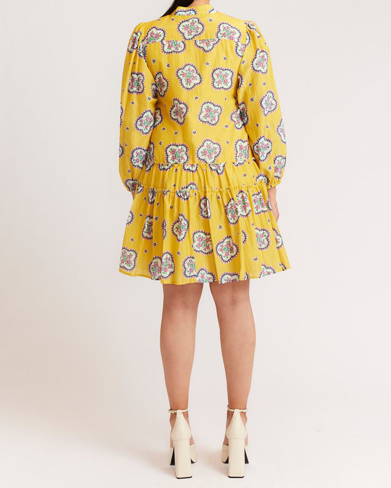 Bedrukte Loose Pleated Jurk