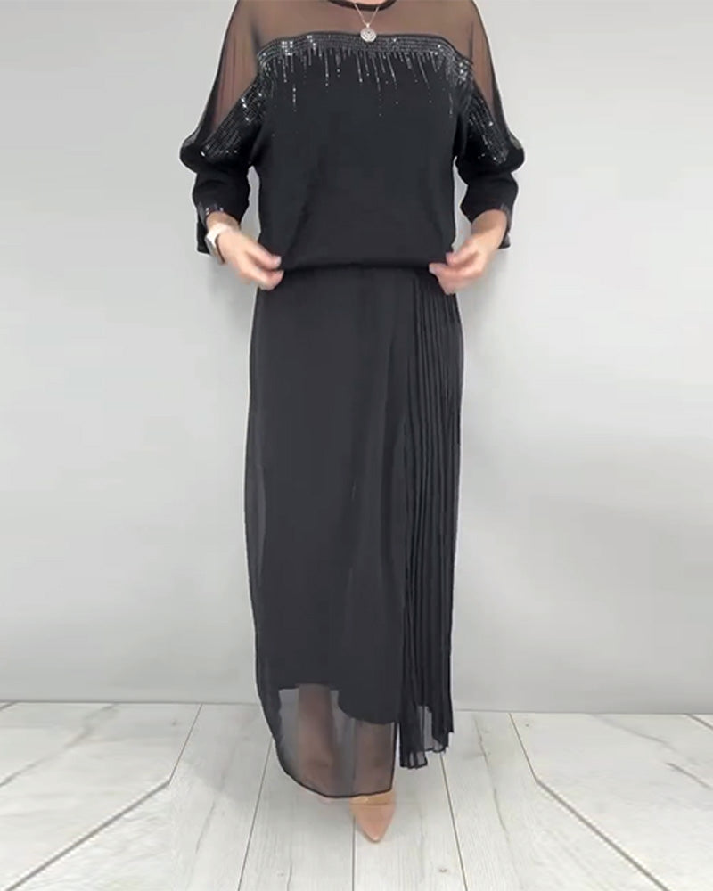 Loose Blouse met Mesh-details