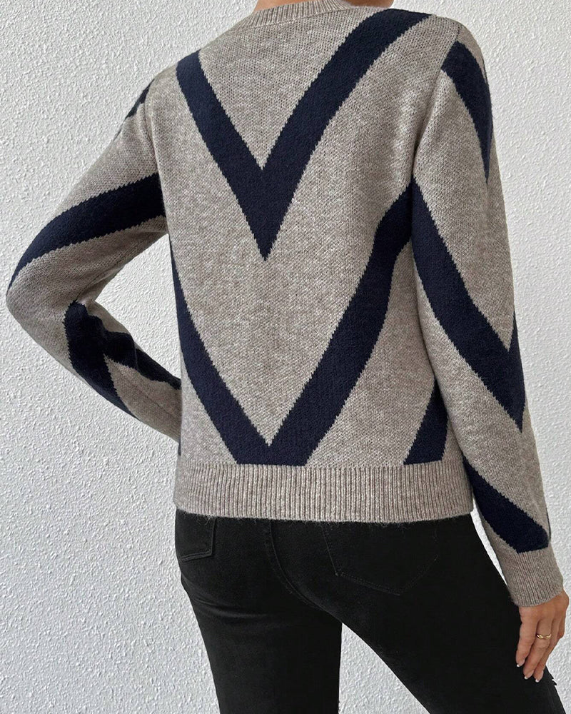 Crew Neck Sweater met geometrische print