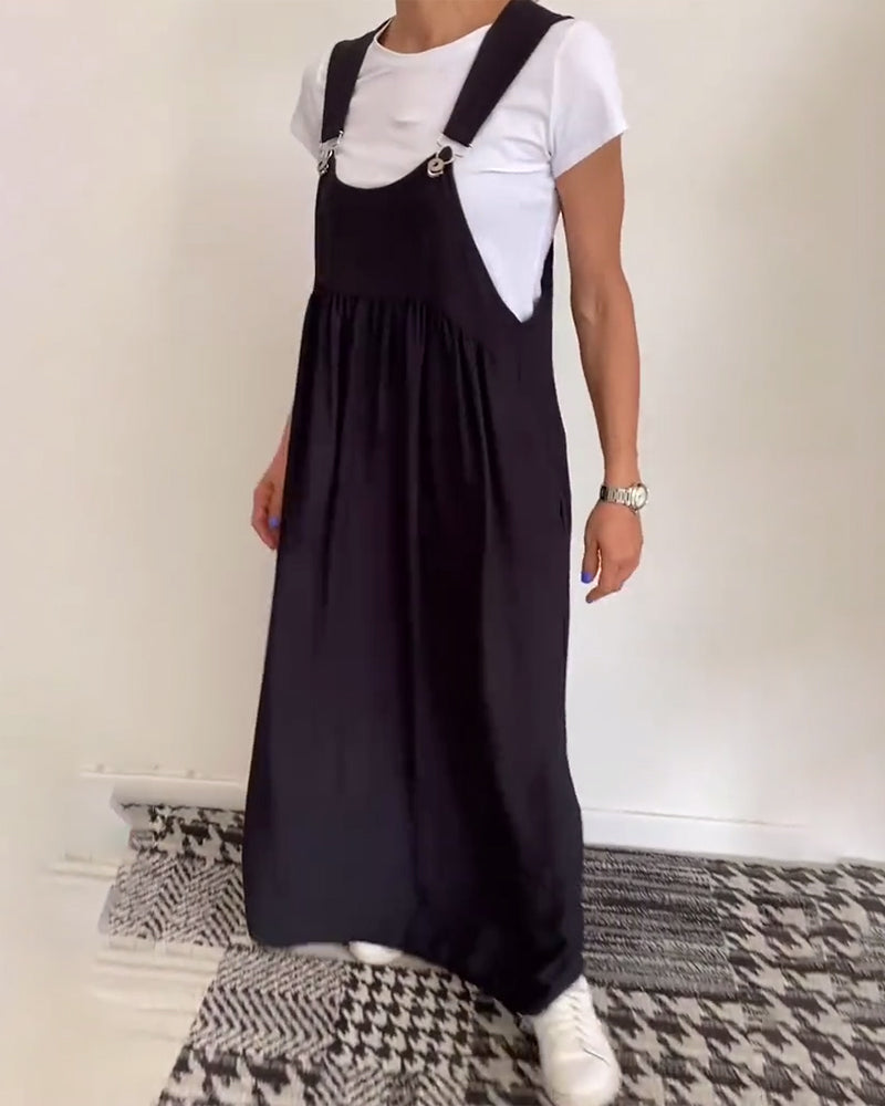 Casual Jurk in Effen Kleur met Bandjes