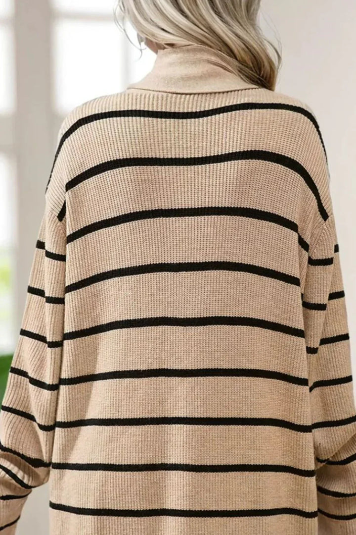 Gestreepte open cardigan met lange mouwen