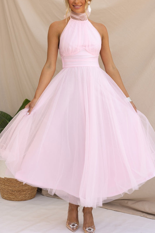 Tulle Jurk met Ruches en Flair
