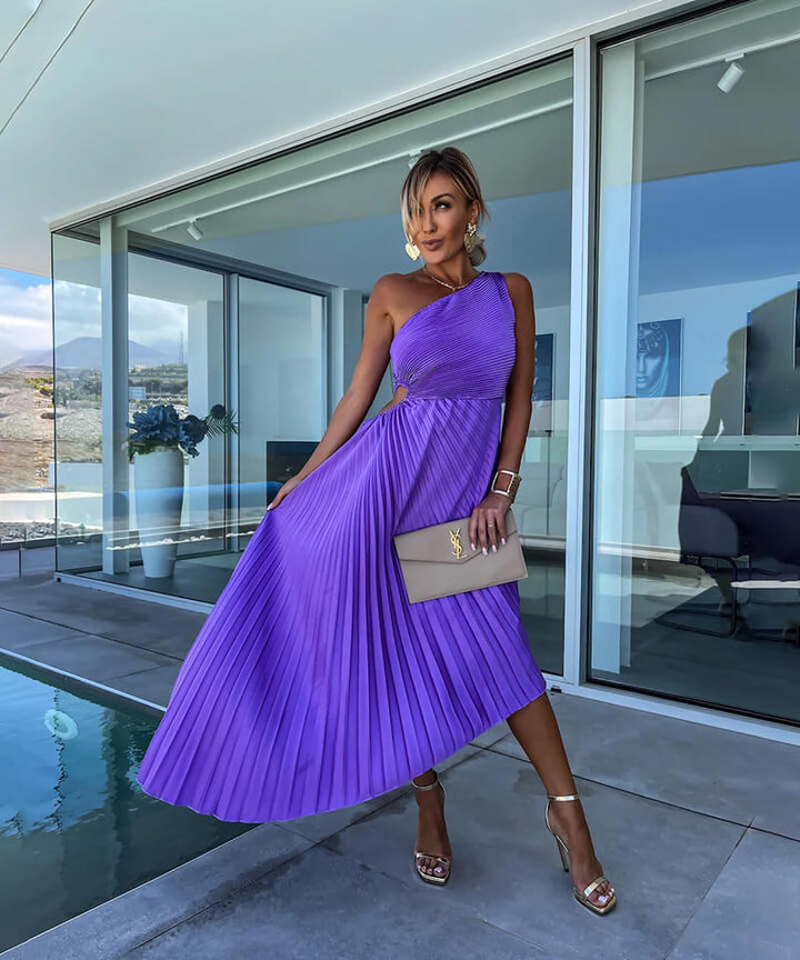 Elegante One-Shoulder Midi-jurk