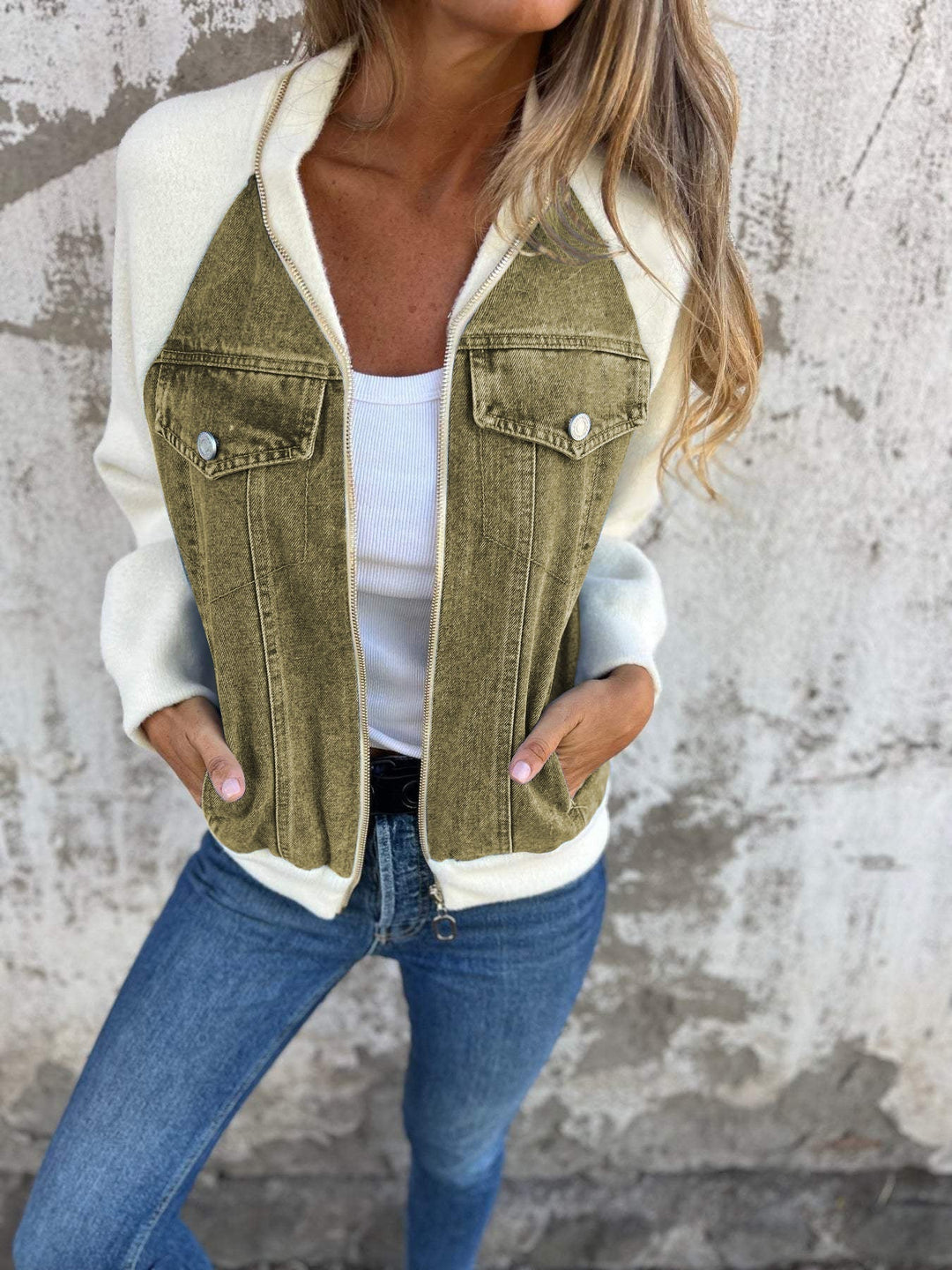 Moderne ritssluiting Bomber Jacket