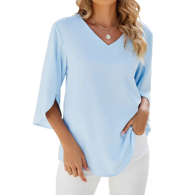 Modern V-hals blouse design