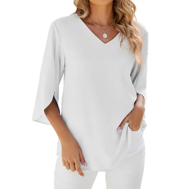 Modern V-hals blouse design
