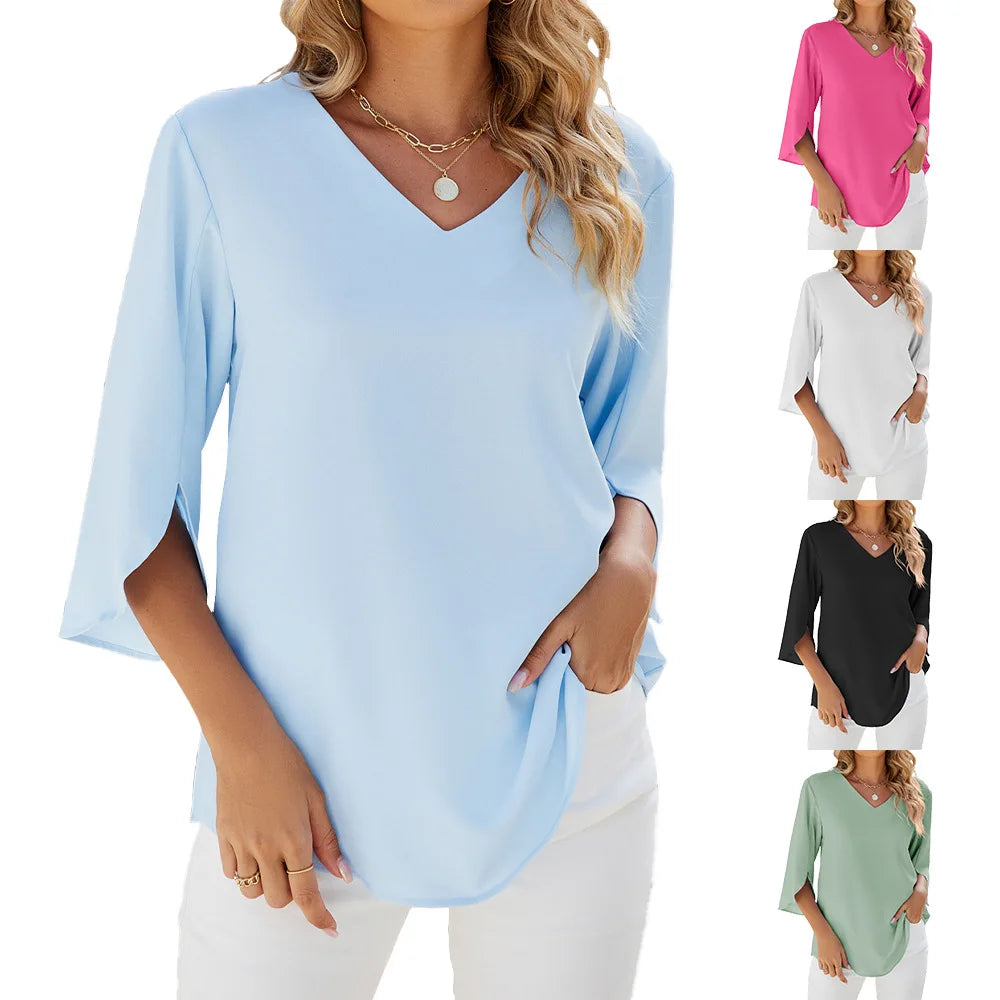 Modern V-hals blouse design