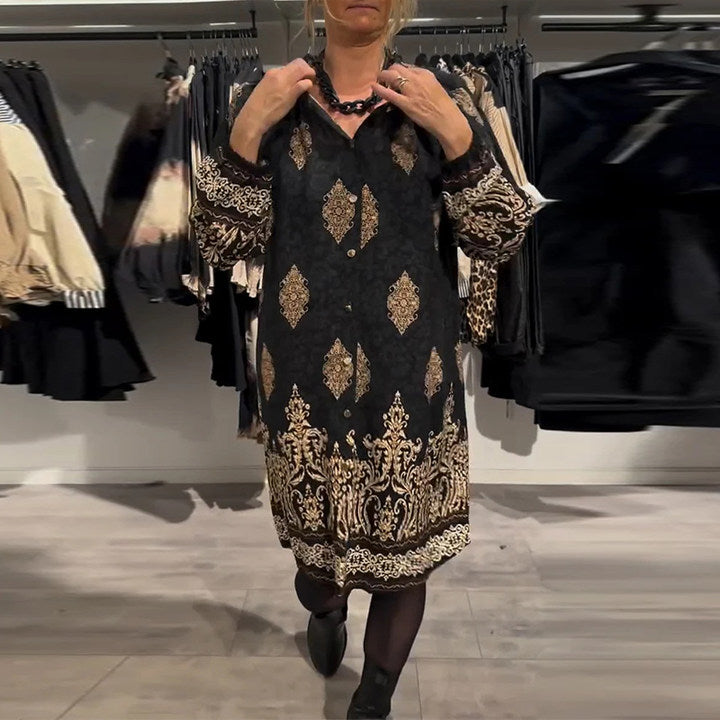 Vintage Print Jurk