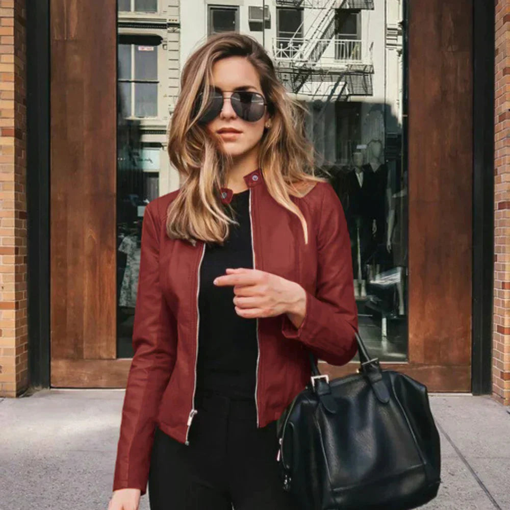 Elegant Leren Jas met Custom Fit Gevoel