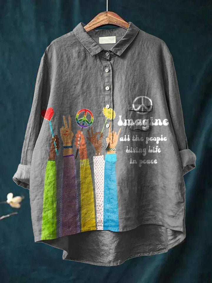 Peace Art Shirt met Hippie Vibe