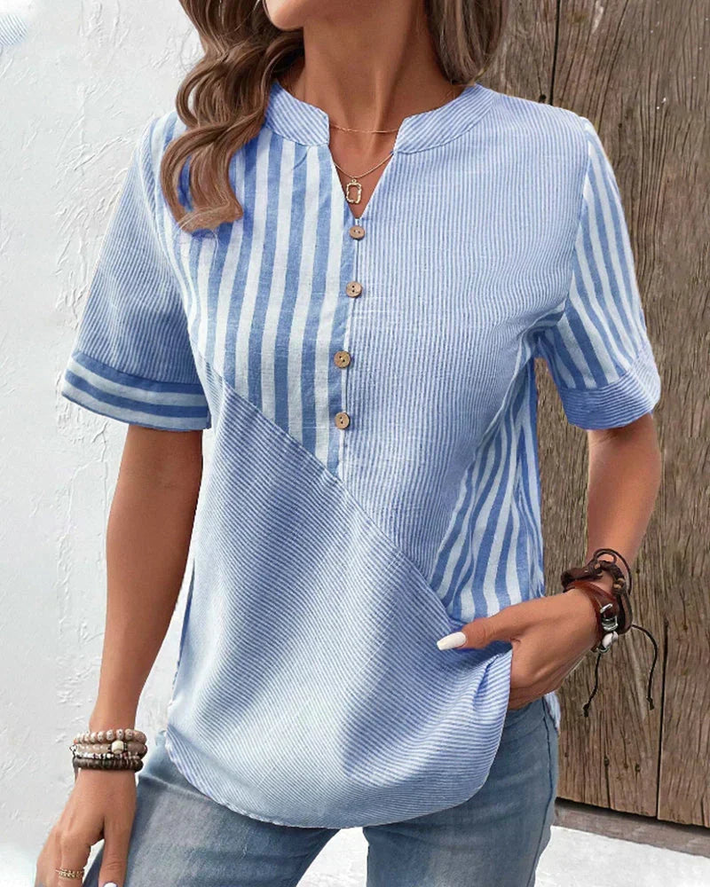 Klassieke Gestreepte Blouse met Knoopsluiting
