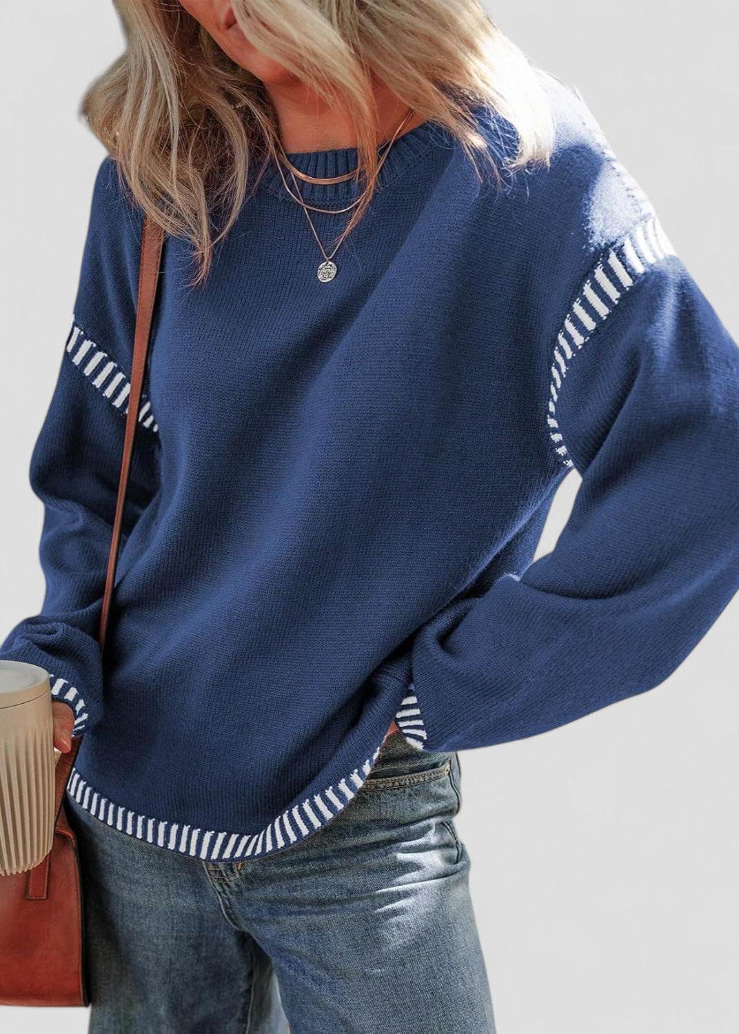 Colorblock Pullover Sweater Dames