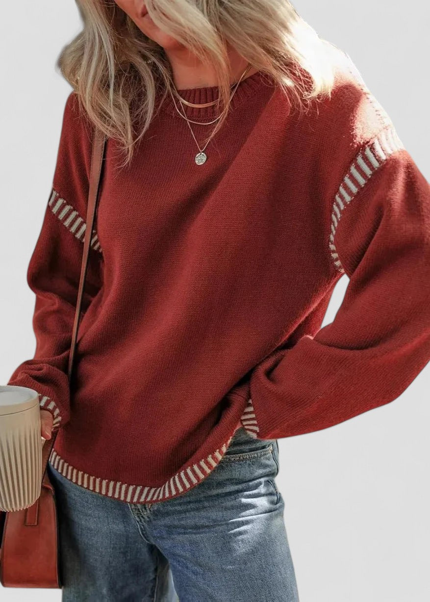 Colorblock Pullover Sweater Dames